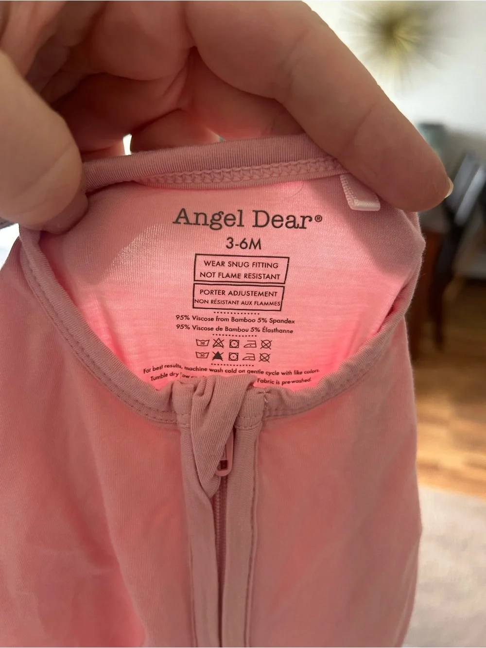 Angel Dear Light Pink Footed One-Piece Zipper Sleeper